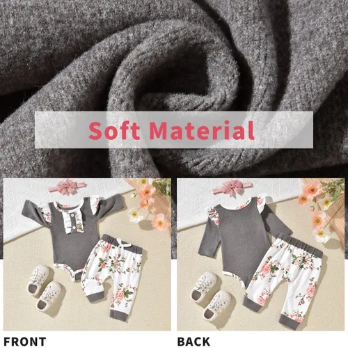 Vista 5 de Aalizzwell Conjunto de pantalones de invierno y otoño para bebés recién nacidos
