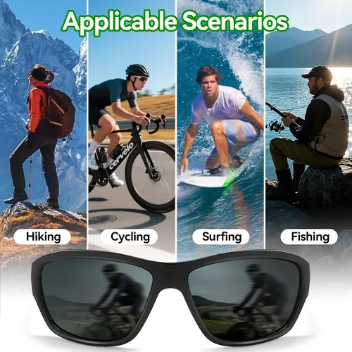 Vista 4 de Dollger Lentes de sol deportivos polarizados para hombres y mujeres, protección UV400, para correr, pesca, ciclismo, conducción, golf