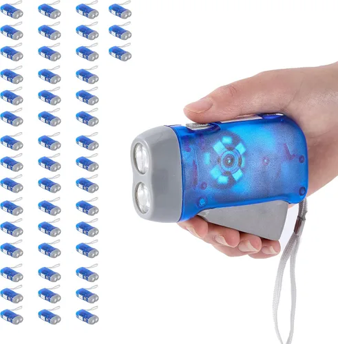 Vista 14 de Evelots - Linternas de emergencia con manivela - 4 unidades - para camping, hogar, automóvil - Luces LED brillantes dobles - Ideal para senderismo