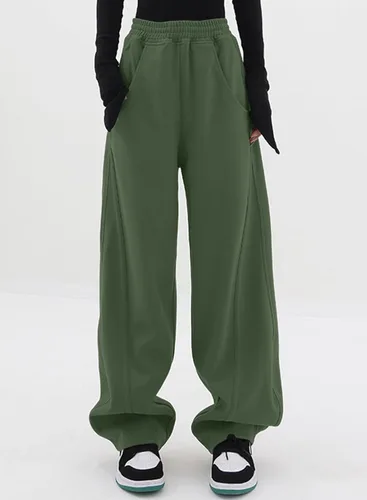 Vista 2 de EVALESS Pantalones deportivos para mujer, casuales, elásticos, de cintura alta, pierna ancha, pantalones de descanso 2023, pantalones deportivos