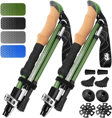 Vista 3 de Hiker Hunger Outfitters Bastones de senderismo para niños y bastones de senderismo plegables de primera calidad, ultra fuertes y ligeros, aluminio