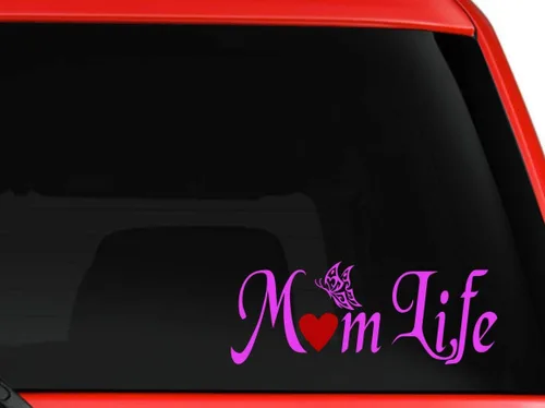 Vista 3 de Vinilo adhesivo para la vida de mamá, adhesivo para la vida de mamá, calcomanía para auto, camioneta, portátil, vaso Yeti para pared, ventana, Negro