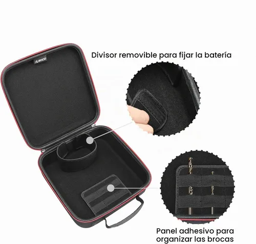 Vista 4 de RLSOCO Funda de transporte compatible con DEWALT DCK240C2/DCD771C2/DCF787D1/DCD800D2/DCF787C2/DCF885C1 20V Max kit de taladro/destornillador
