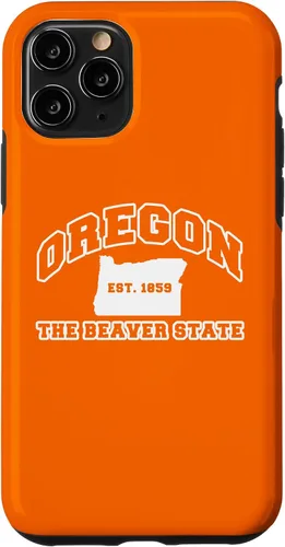 Vista 27 de iPhone 16 Oregon Souvenir Vacation Est 1859 The Beaver State Adults Case