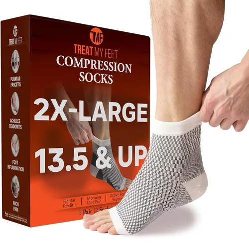 Vista 10 de Treat My Feet Calcetines para fascitis plantar con manga de pie y calcetines de compresión: alivio de la fascitis plantar - Soporte de tobillo