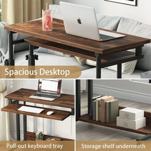 Vista 11 de [Usado] Tribesigns Escritorio portátil para sofá y cama, mesa de computadora portátil de altura ajustable, escritorio pequeño de pie, carrito