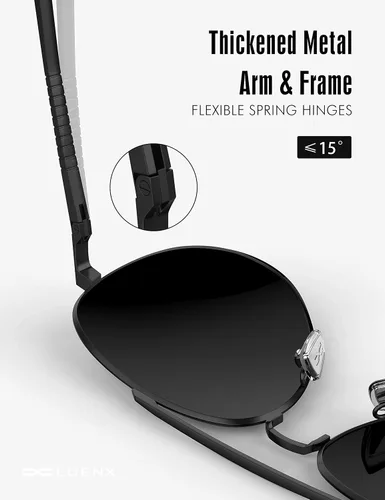 Vista 6 de LUENX, Aviator - Gafas de sol polarizadas, para hombres y mujeres, protección UV 400, con funda 60MM