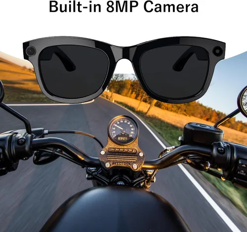 Vista 2 de REEDTOCK Lentes inteligentes AI con cámara de 8 MP, grabación de video HD 1080P, música/llamadas Bluetooth, WiFi, asistente de voz, traducción