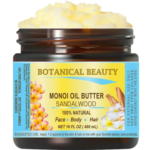 Vista 8 de Botanical Beauty MONOI ACEITE SANDALWOOD SANDALO Pure Natural Virgen Sin Refinar CRUDO 4 Fl. Oz.- 4.1 fl oz para CARA, PIEL, CUERPO, CABELLO DAÑADO