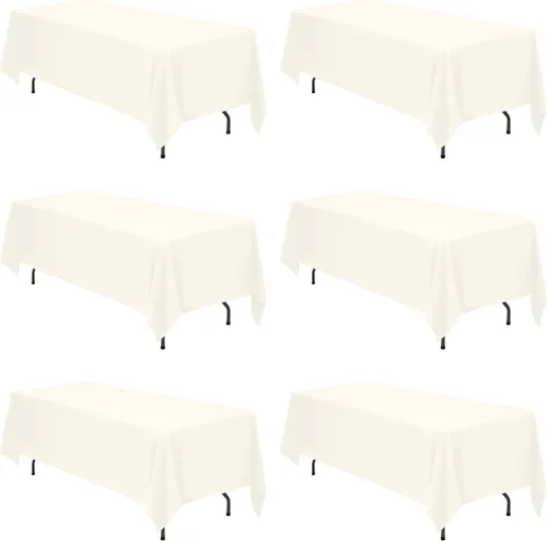Vista 155 de BRILLMAX - Manteles para mesa rectangular de 6 pies, tela de lino de poliéster, lavable, para boda, recepción, banquete, fiesta de cumpleaños, 60 x