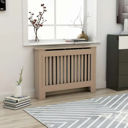 Vista 27 de 2 piezas de MDF para el hogar, calentador de sala de estar, soporte lateral para calefacción, cubierta de radiador, estante de gabinete de Blanco
