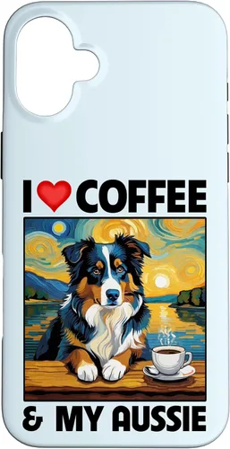 Vista 23 de Aussie Mom Dad Coffee Cup Australian Shepherd Dog Lovers Case for iPhone 17