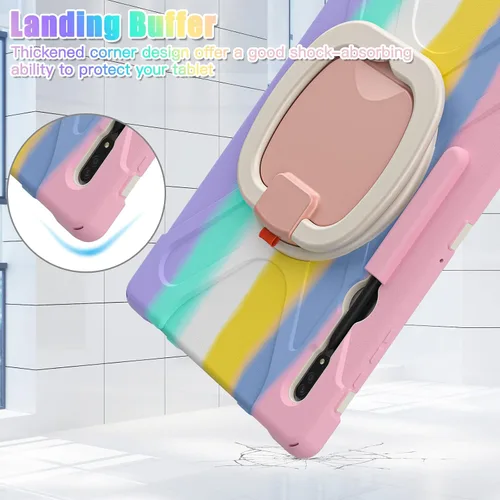 Vista 7 de Funda resistente para Galaxy Tab S10 Ultra 2024/S9 Ultra 2023/S8 Ultra 2022, funda híbrida resistente con soporte para S Pen, funda a prueba