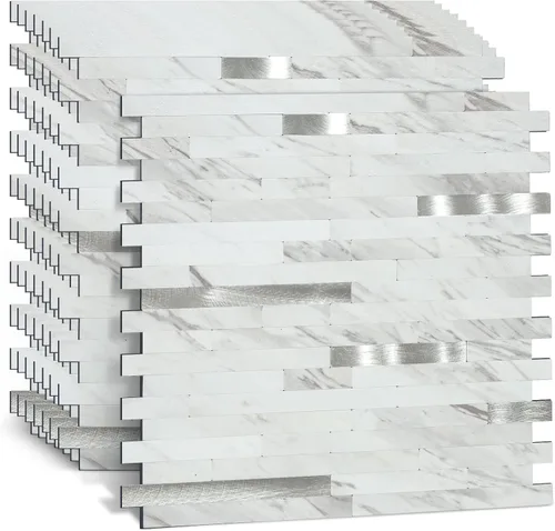 Vista 9 de 10 Piezas de Azulejos de Mosaico de PVC para Despegar y Pegar, para Salpicaduras de Cocina, Etc