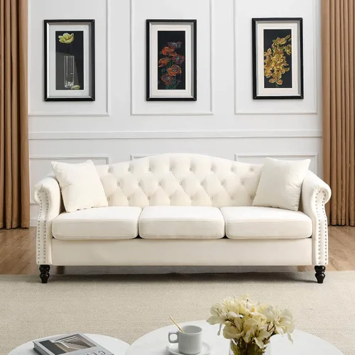 Vista 10 de KEVINSPACE Sofá modular moderno en forma de L de 101.6 pulgadas para sala de estar, sofá modular moderno de 3 asientos, muebles cómodos con diván