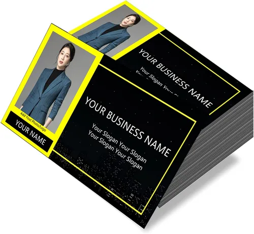 Vista 2 de Diseños de tarjetas de visita personalizables con logotipo y foto, 200/500 piezas, 3.5 x 2 pulgadas, añade texto fotográfico, imprime tus propias