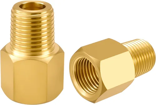 Vista 17 de SDTC Tech Juego de 2 adaptadores de tubería de latón 1/2 NPT rosca macho a 1/2 NPT rosca hembra reductor, conectores de extensión de tubería