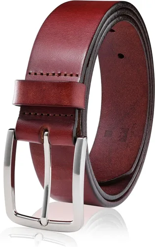 Vista 12 de MILORDE Cinturón de vestir de cuero genuino para hombre, hecho a mano, 100% cuero de vaca, diseños clásicos y modernos para trabajo, negocios y uso