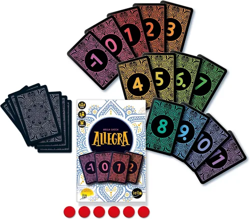 Vista 3 de IELLO: Allegra - Basado en el juego de cartas Golf, mantén tu puntuación lo más baja posible, a partir de 8 años en familia, 2-6 jugadores, 30