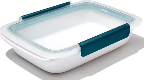 Vista 10 de OXO Good Grips Prep and Go - Recipiente dividido para 2 tazas, color azul océano