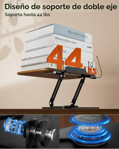 Vista 6 de aboutool - Soporte ajustable para libros con base giratoria de 360° y clips de página, soporte plegable para libros de cocina, soporte para libros