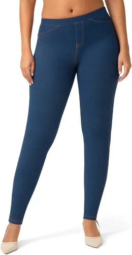 Vista 13 de No Nonsense Leggings de mezclilla elásticos con bolsillos para mujer Negro
