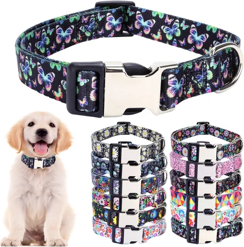 Vista 10 de Collares para perros pequeños, con patrón de impresión 3D, de nailon suave, ajustables, para perros pequeños, medianos, grandes, hembra, niño 1