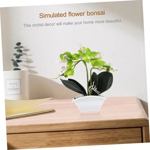 Vista 6 de Flor de seda falsa decorativa de Phalaenopsis para decoración de plantas de mesa, orquídea de seda artificial, mini orquídea para eventos