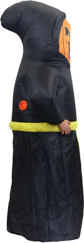 Vista 5 de IHGYT Disfraz inflable de mago de calabaza, disfraz de paseo, traje inflable para fiesta, Halloween y Navidad, cosplay, tamaño adulto