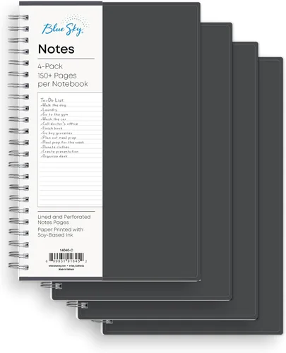 Vista 6 de Blue Sky Smart Notes - Cuaderno profesional, encuadernación Wire-O, 8.5 x 11 pulgadas, negro (14713)