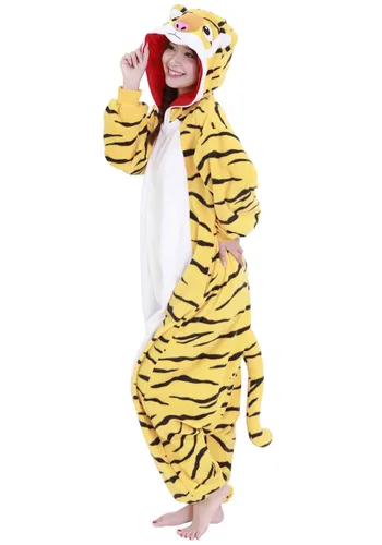 Vista 7 de Pijama Kigurumi de Tigre para Adulto Multicolor