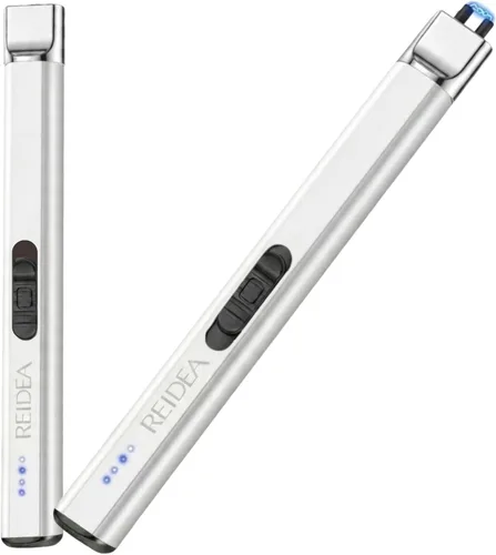 Vista 12 de REIDEA Encendedor eléctrico de regalo para los amantes de las velas, resistente al viento, sin llama, recargable por USB, encendedor retráctil