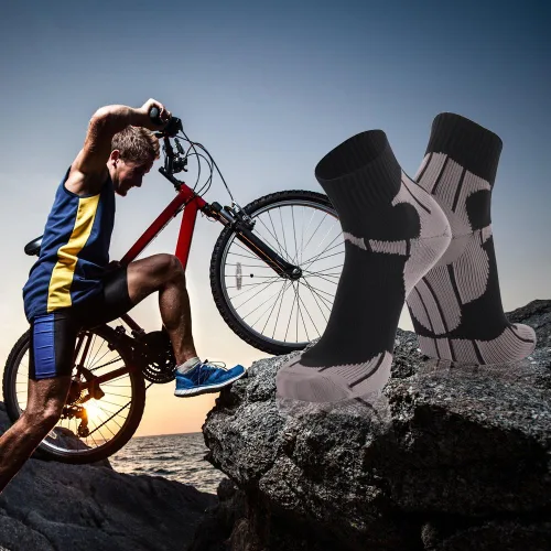 Vista 2 de RANDY SUN Calcetines impermeables, unisex, para ciclismo, caza, pesca, correr, 1 y 2 pares