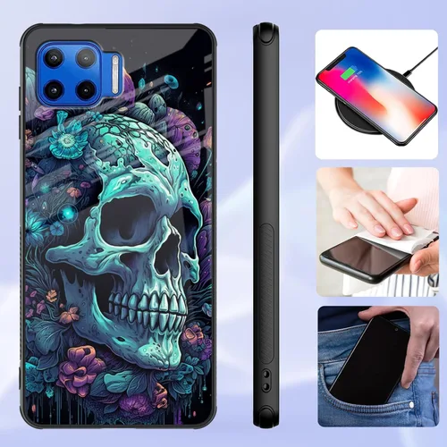 Vista 304 de Funda para Motorola Moto Edge 2022, cubierta trasera de vidrio templado con protector de pantalla, funda protectora a prueba de golpes para Motorola
