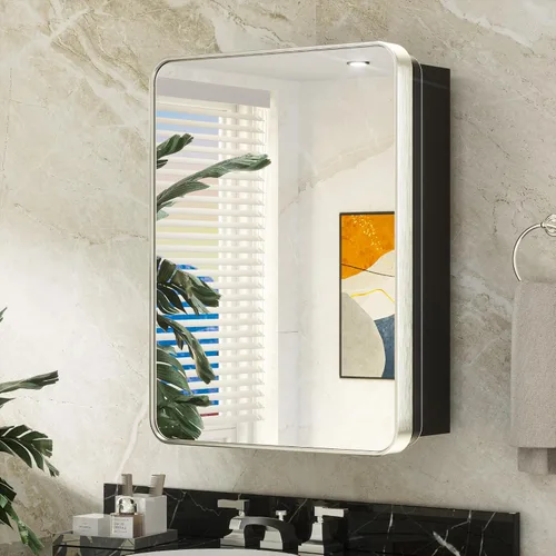 Vista 12 de Keonjinn Gabinetes de medicina delgados negros de 15 x 36 pulgadas, botiquín lateral estrecho para baño con espejo, marco de acero inoxidable