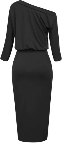 Vista 6 de GRACE KARIN - Vestido de tubo para mujer de fiesta sexy con un hombro descubierto recogido en las caderas