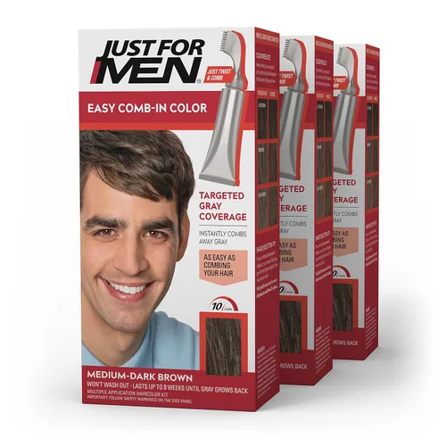 Vista 10 de Solo para hombres Auto Stop, tintura química para el cabello, 1, marrón (Medium Dark Brown)