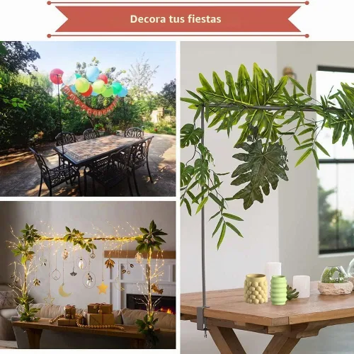 Vista 8 de Soporte de Barra Sobre la Mesa con Abrazaderas de 49 a 102 pulgadas, Soporte de Arco de Globos de Metal Ajustable, Arco de Mesa de Flores, Adecuado