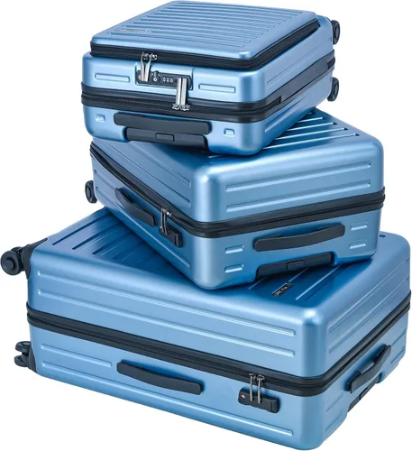 Vista 9 de TydeCkare 2028 pulgadas 202428 pulgadas ABS+PC conjunto de equipaje con ruedas giratorias TSA Lock, Azul (Ice Blue), Moda