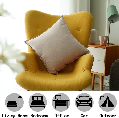 Vista 143 de Jeanerlor Funda de almohada decorativa de lino y algodón sólido de 18 x 18 pulgadas con cremallera, funda de cojín europea, funda de almohada
