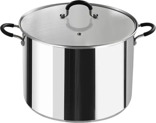 Vista 9 de Sartén para saltear con tapa Cook N Home, de acero inoxidable 10", Plateado Utensilios de cocina de inducción para sopa, enlatado, apto