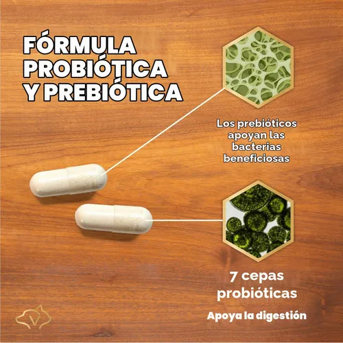 Vista 3 de VetriScience Laboratories - Mega Probiotic para perros y gatos, 120 cápsulas.
