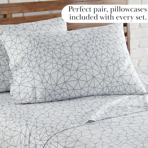 Vista 55 de Southshore Fine Living, Inc. Colección Winter Brush, juego de sábanas de 3 piezas para cama individual, sábana bajera con bolsillo profundo de 14
