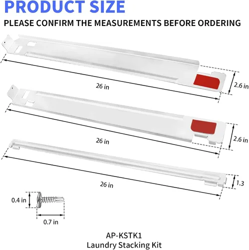 Vista 2 de KSTK1 - Kit de apilamiento de lavandería de 27 pulgadas para lavadora y secadora LG Kit de apilamiento de ropa