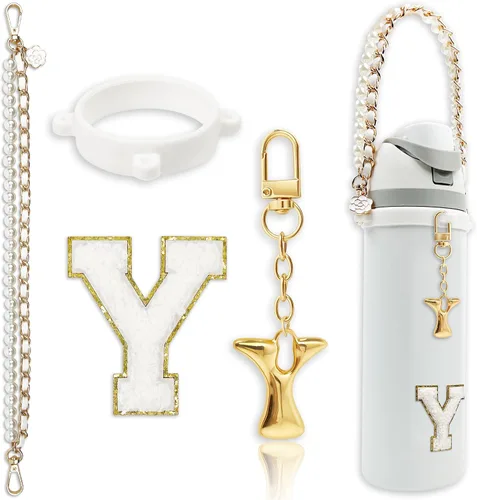 Vista 103 de Letter Handle Strap Accessories with Cute Initial Charm Compatible with Owala Water Bottle 24oz 32oz 40oz Owala Kids