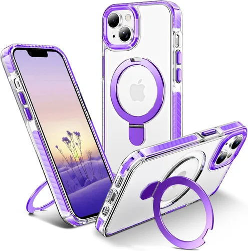 Vista 26 de UMIONE - Funda con diseño de anillo magnético giratorio de 360° para iPhone 11, soporte de bucle invisible integrado, compatible con Magsafe, funda