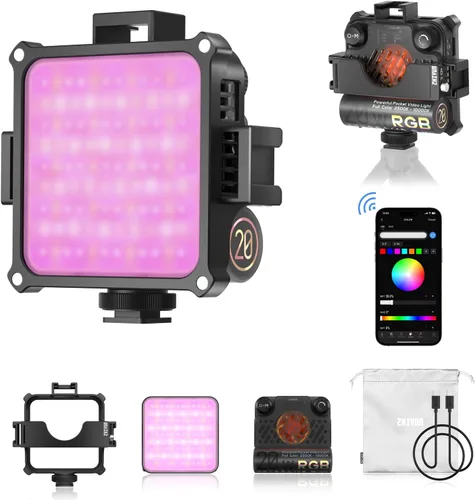 Vista 5 de ZHIYUN FIVERAY M20 Combo de luz de video bicolor [oficial], luz de fotografía de cámara portátil de 20 W, CRI 95+, 2700K-6500K, TLCI 97+, 4500mAh