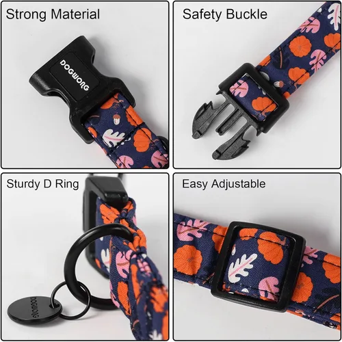 Vista 77 de DOGWONG Collar para perro de San Valentín, collar ajustable de algodón con corazón de caramelo azul, perfecto para perros pequeños a medianos