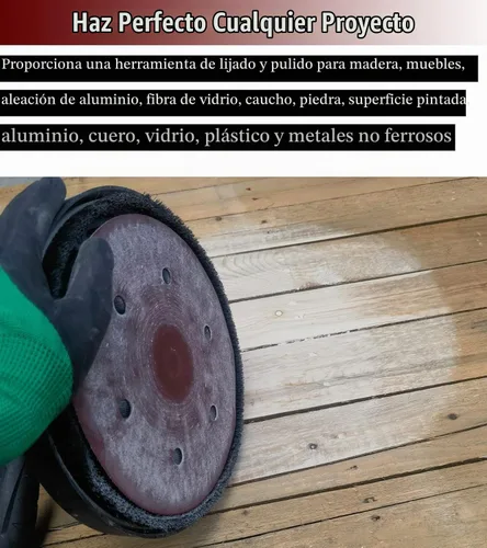 Vista 4 de 50 Discos de Lijado para Paneles de Yeso de 9 Pulgadas con 6 Agujeros Grano 40 - Disco de Lijadora de Óxido de Aluminio de 9" con Gancho y Bucle
