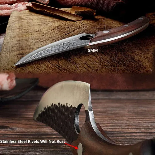 Vista 7 de Smith Chu Regalo para hombres Cuchillo vikingo forjado a mano Acero de alto carbono Japón Cuchillos de chef para barbacoa Carne Verduras Corte